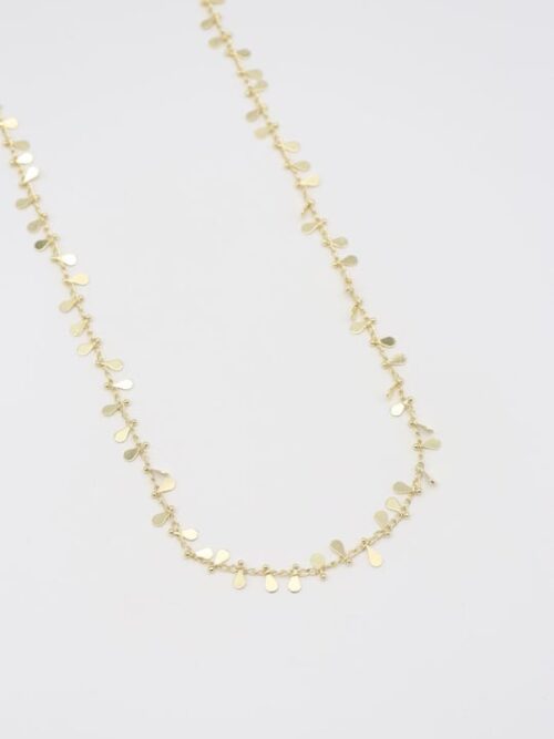 Gold 14k renk damla pul kolye
