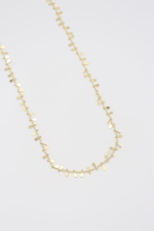 Gold 14k renk damla pul kolye