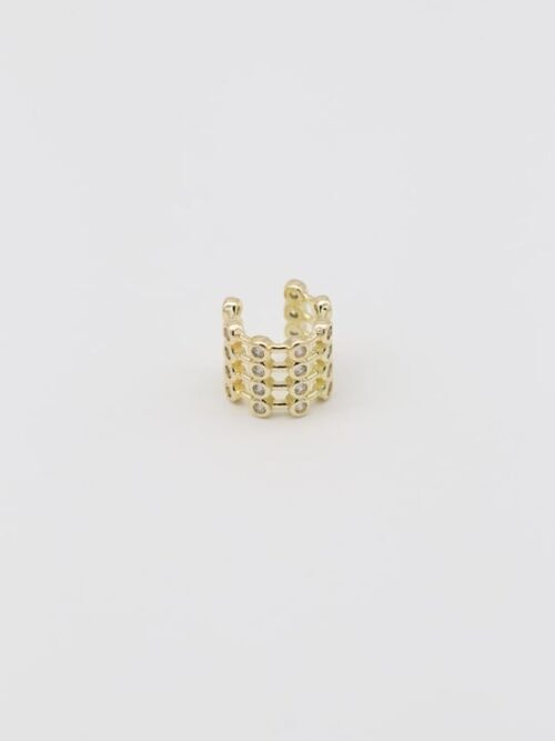 Gold 14k renk dört dilim kıkırdak (earcuff)tekli küpe