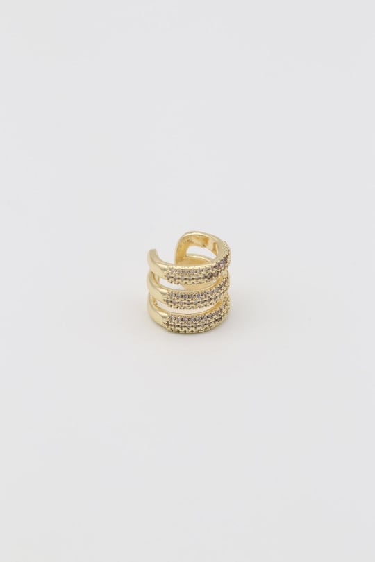 Gold 14k renk üç dilim kıkırdak(earcuff) küpe