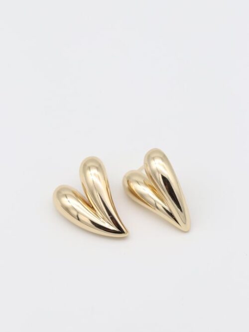 Gold 14k renk kalp küpe (30mm)