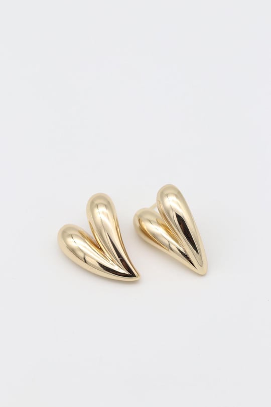 Gold 14k renk kalp küpe (30mm)