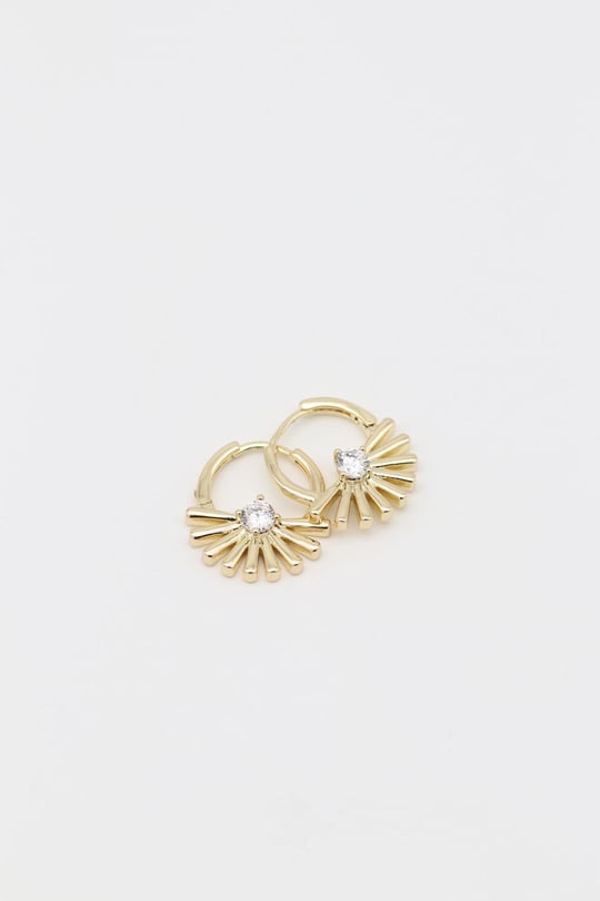 Gold 14k renk güneş küpe (17mm)
