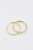 Gold 14k renk ince büyük boy halka küpe (30mm)