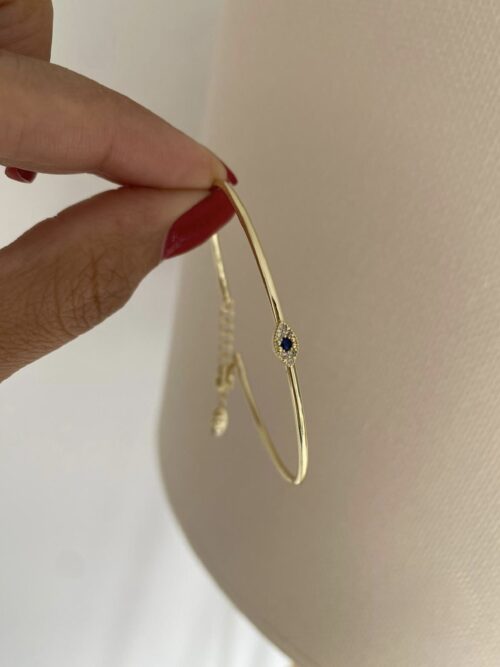 Gold renk göz detaylı kelepçe bileklik