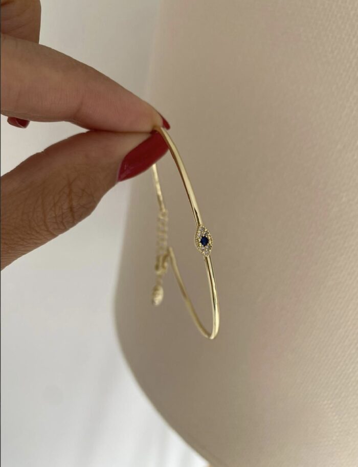 Gold renk göz detaylı kelepçe bileklik