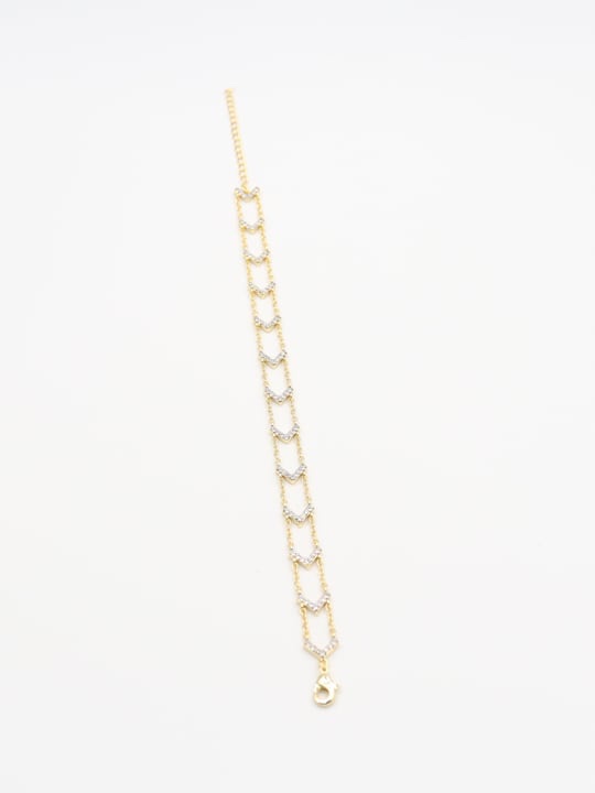 Gold renk v taşlı tasarım bileklik