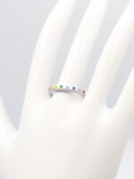 Silver renk renkli mineli yüzük (ayarlanabilir)