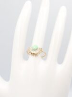 Gold renk turkuaz opal taşlı güneş yüzük (ayarlanabilir)