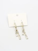 Gold renk taşlı uzun küpe