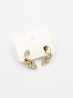 Gold renk taş detaylı plaka küpe