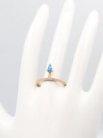 Gold renk mavi opal taşlı yüzük (ayarlanabilir)