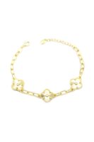 Gold 14k renk yonca bileklik