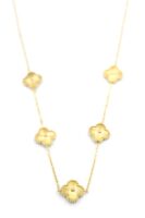 Gold renk çelik yonca kolye