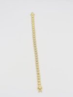 Gold 14k renk yassı topcuklu bileklik (19cm)