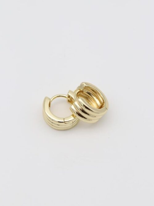 Gold renk 3dilim halka küpe (15mm)