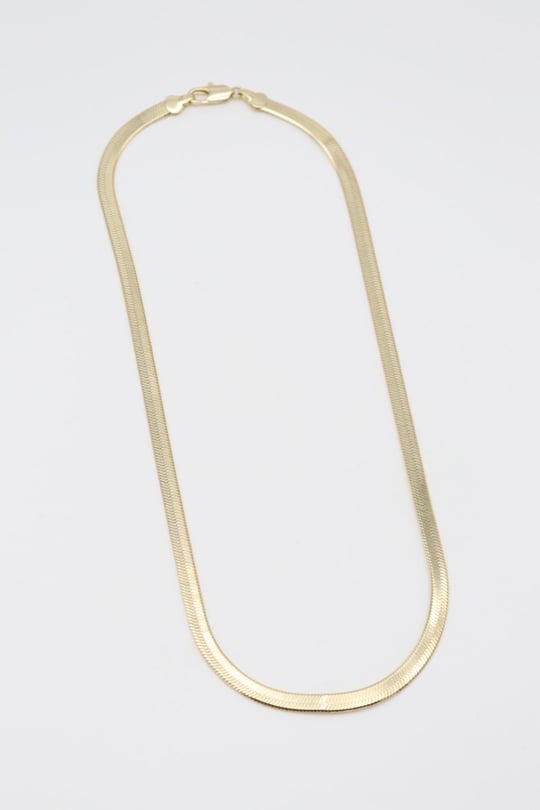 Gold 14k renk yassı italyan zincir (45cm)