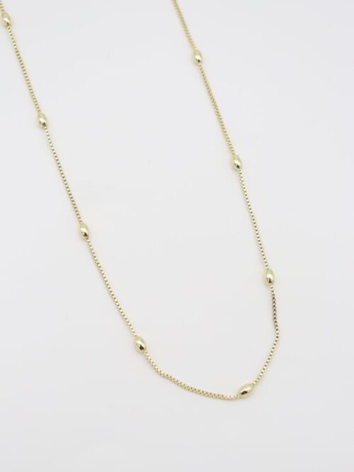Gold renk tırtıklı zincire top detaylı kolye (45cm)