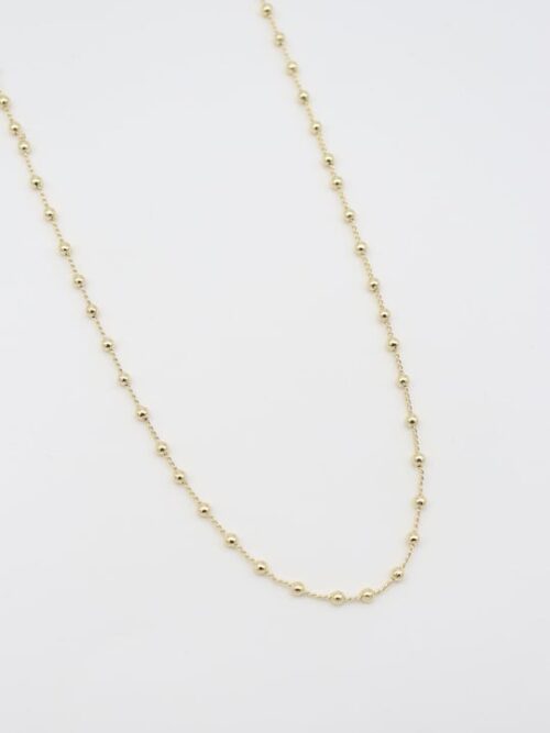 Gold renk sık sık topcuklu zincir kolye (45cm)