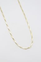 Gold renk düz plaka zincir kolye (45cm)