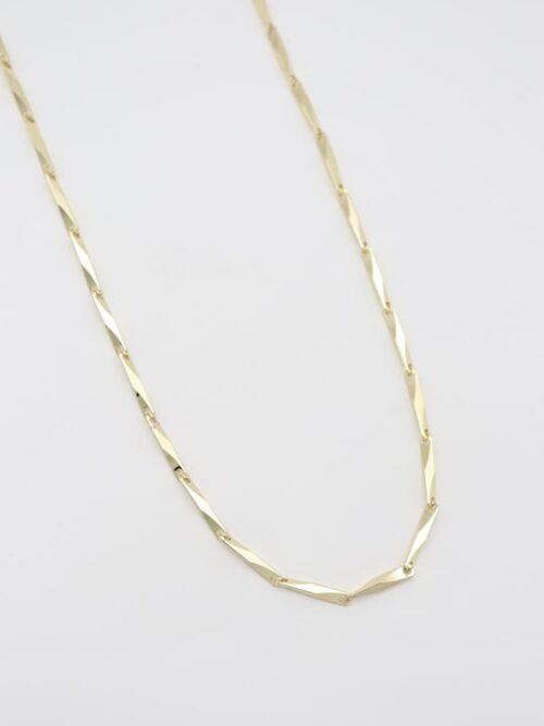 Gold renk düz plaka zincir kolye (45cm)