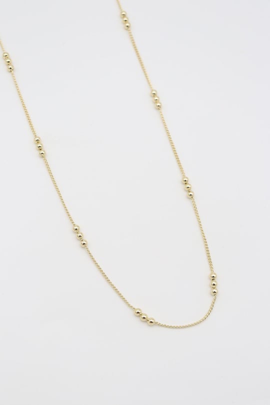 Gold renk topcuk detaylı ince zincir kolye (45cm)