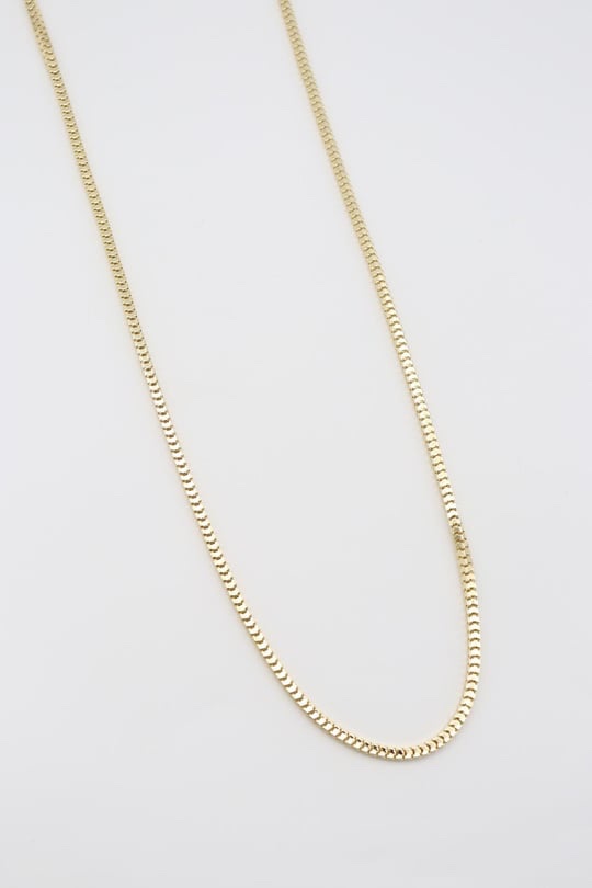 Gold renk tırtıklı ince zincir kolye (60cm)