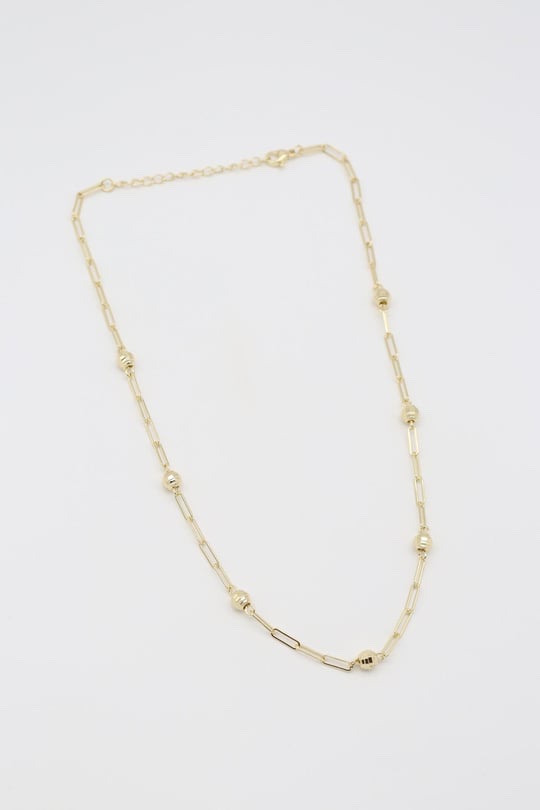 Gold renk dorika detaylı ataç zincir kolye