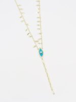 Gold renk göz detaylı pul pul Y kolye