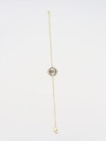 Gold renk siyah taşlı göz ince bileklik