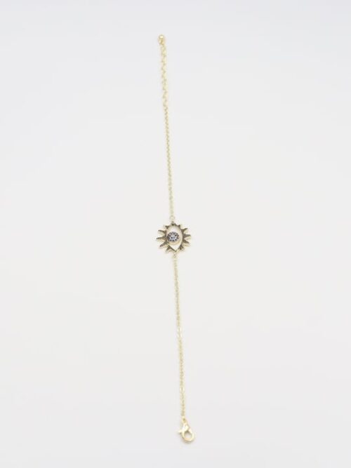 Gold renk siyah taşlı göz ince bileklik