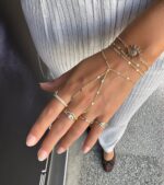 Gold renk yılan serçe parmak yüzüğü (ayarlamalı)