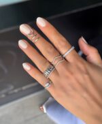 Silver renk yılan serçe parmak yüzüğü (ayarlamalı)