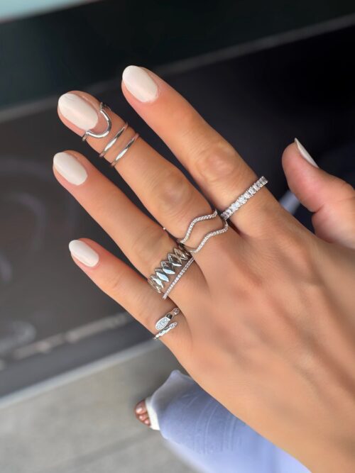 Silver renk yılan serçe parmak yüzüğü (ayarlamalı)