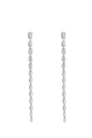 Silver renk taş sallantılı tasarım küpe