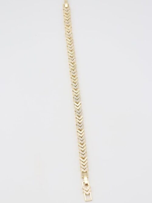 Gold renk taş detay v bileklik