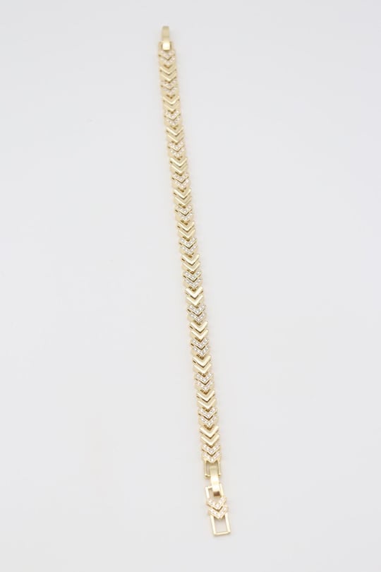 Gold renk taş detay v bileklik