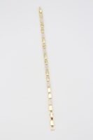 Gold renk taş detaylı plaka bileklik