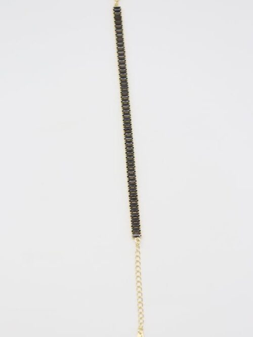 Gold renk siyah baget taşlı bileklik