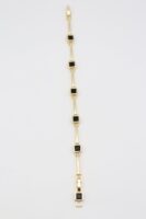 Gold renk siyah kare taşlı bileklik