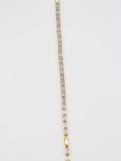 Gold renk kare beyaz taşlı bileklik