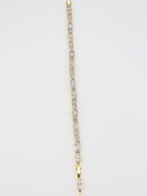 Gold renk kare damla kalp taşlı bileklik