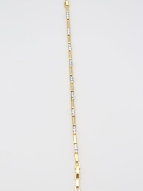 Gold renk taş plaka detaylı ince bileklik