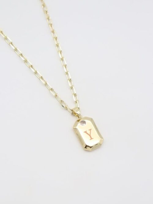 Gold renk Y harf kolye