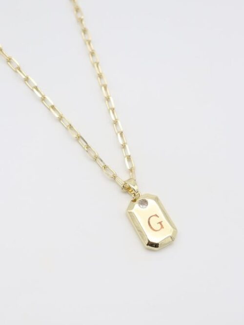 Gold renk G harf kolye