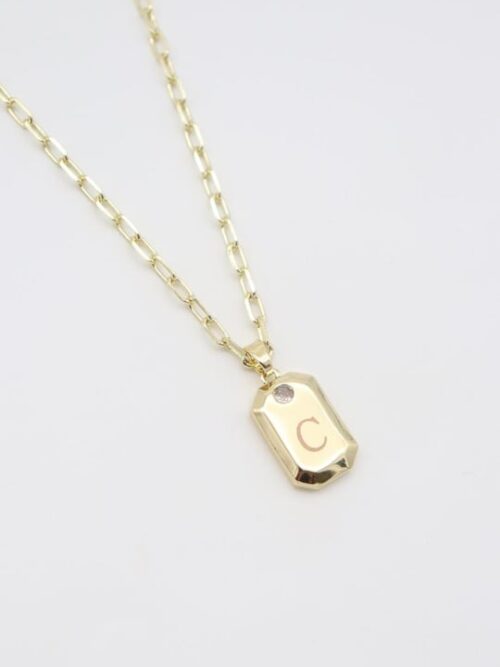 Gold renk C harf kolye