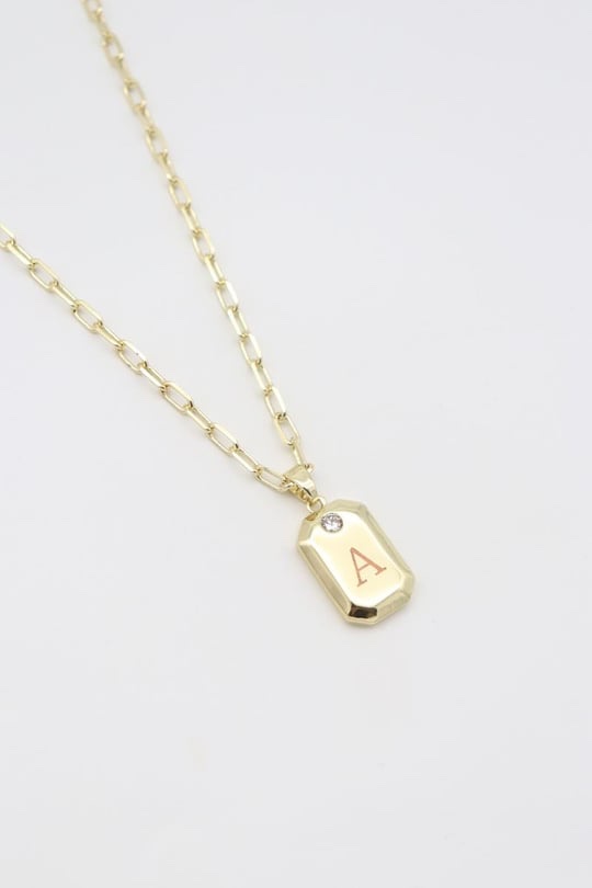 Gold renk A harf kolye