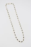 Gold renk siyah taşlı uzun kolye (70cm)