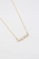 Gold renk beyaz taşlı ince kolye