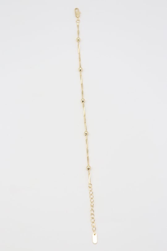 Gold renk top top detaylı zincir bileklik